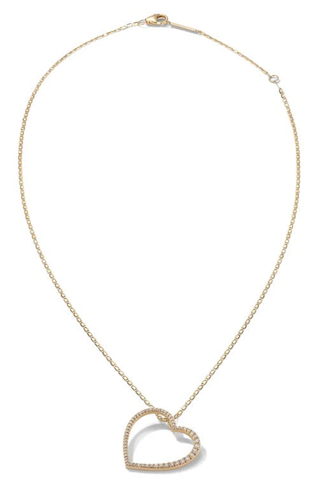 Lana Graduating Diamond Heart Pendant Necklace in Yellow at Nordstrom