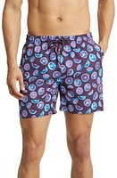 Stone Rose Citrus Print Swim Trunks Purple at Nordstrom,