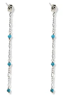 Argento Vivo Sterling Silver Stone Figaro Chain Linear Earrings at Nordstrom