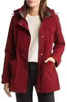 Gallery Cinched Waist Hooded Water Resistant Raincoat at Nordstrom,