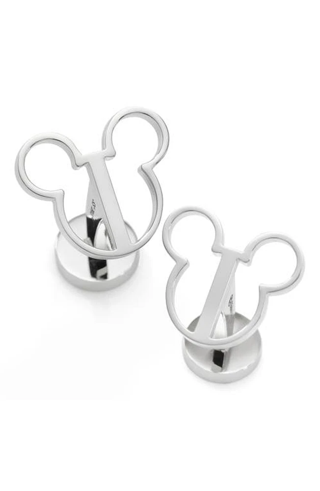 Cufflinks, Inc. Mickey Mouse Silhouette Cuff Links in Silver at Nordstrom