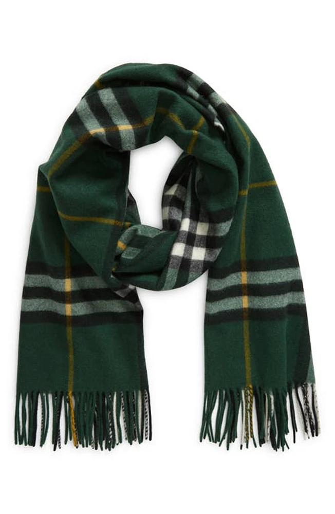 burberry Check Washed Cashmere Scarf in Dark Fern Green at Nordstrom