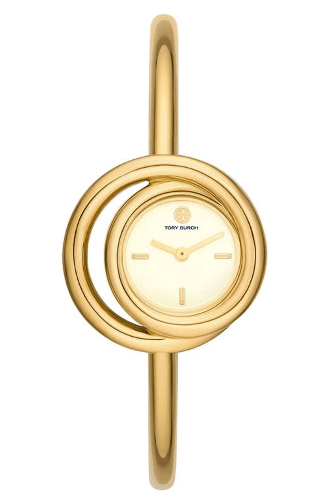 Tory Burch The Miller Bangle Watch, 25mm in Gold at Nordstrom