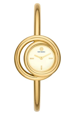 Tory Burch The Miller Bangle Watch, 25mm in Gold at Nordstrom