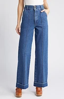 FRAME '70s Seamed Crop Straight Leg Jeans Lago Di Como at Nordstrom,