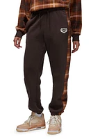 Jordan Brooklyn Plaid Fleece Sweatpants Velvet Brown/Sail at Nordstrom,