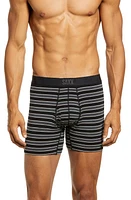 SAXX Ultra Super Soft Relaxed Fit Boxer Briefs Black Crew Stripe at Nordstrom,