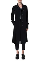 Akris punto Laser Cut Technical Crepe Trench Coat Black at Nordstrom,