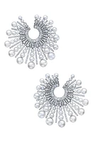 Mindi Mond Akoya Pearl & Diamond Spoke Earrings in Pearl/18K Wg at Nordstrom