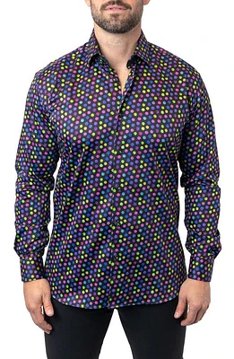 Maceoo Fibonacci Skittles Contemporary Fit Button-Up Shirt Black at Nordstrom,