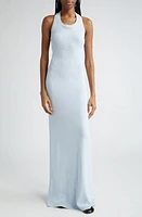 Proenza Schouler Meryl Halter Rib Maxi Dress Light Blue at Nordstrom,