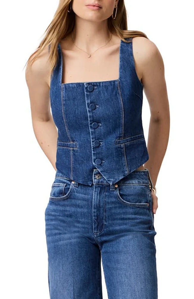 PAIGE Irene Button Front Denim Top Nadira at Nordstrom,