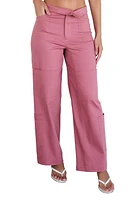 Mistress Rocks Foldover Waist Straight Leg Cargo Pants Rose Pink at Nordstrom,