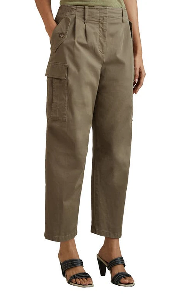 Reiss Indie Stretch Twill Ankle Cargo Pants Khaki at Nordstrom, Us