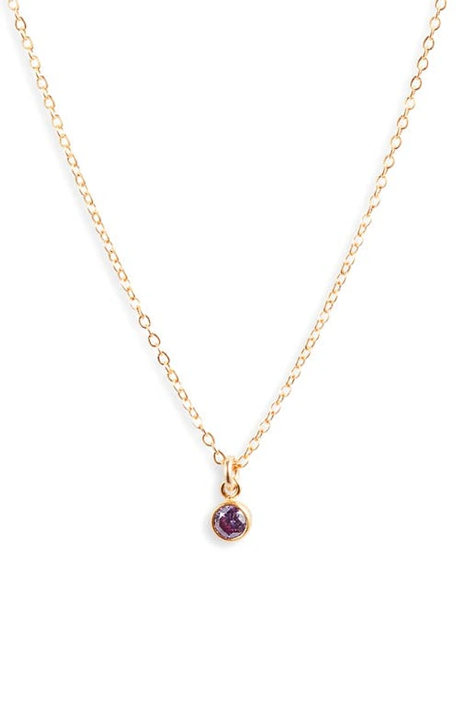 Set & Stones Birthstone Charm Pendant Necklace in Gold /February at Nordstrom