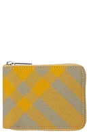 burberry Daniels Check Canvas Zip Wallet in Hunter at Nordstrom