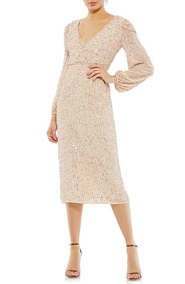 Mac Duggal Sequin Long Sleeve Cocktail Sheath Dress at Nordstrom,