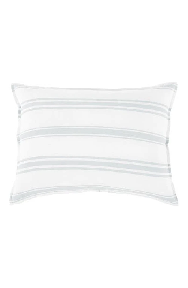 Pom Pom at Home Big Jackson Linen Accent Pillow in White/Ocean at Nordstrom, Size 28X36