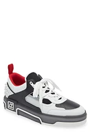 Christian Louboutin Astroloubi Mixed Media Low Top Sneaker White/Black at Nordstrom,