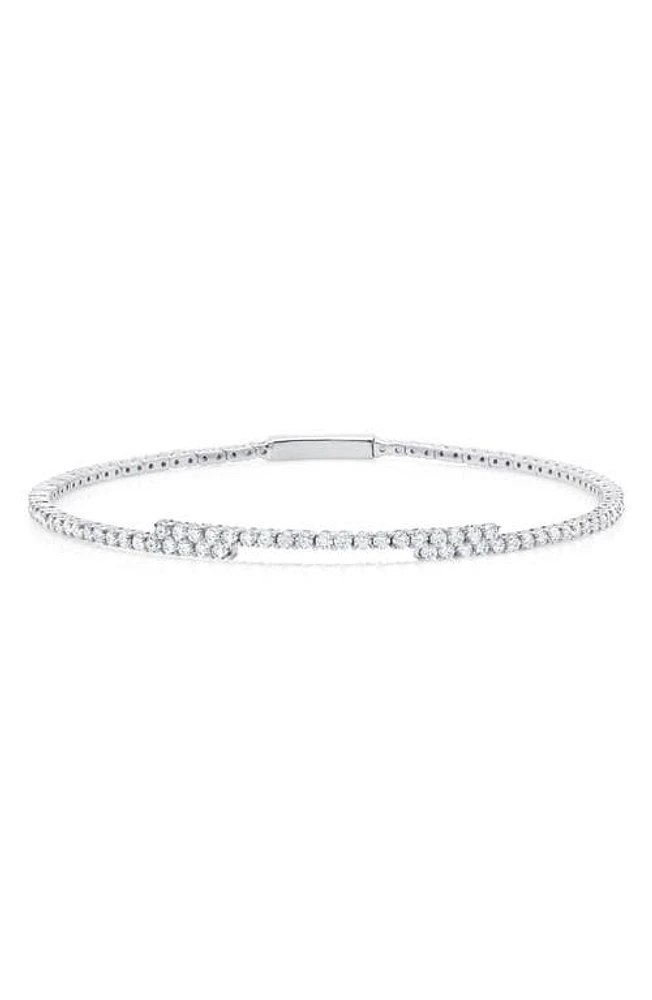 Crislu Cubic Zirconia Regal Flex Bangle Bracelet in Metallic at Nordstrom, Size 8