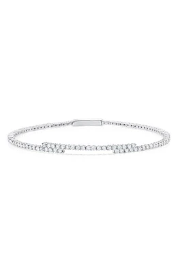 Crislu Cubic Zirconia Regal Flex Bangle Bracelet in Metallic at Nordstrom, Size 8