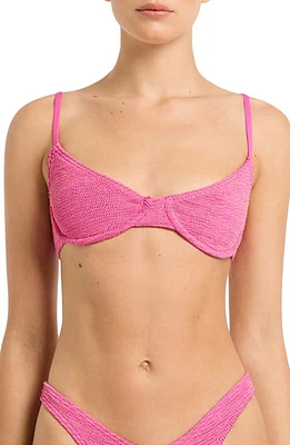 bond-eye Gracie Balconette Underwire Bikini Top in Wildberry Lurex at Nordstrom