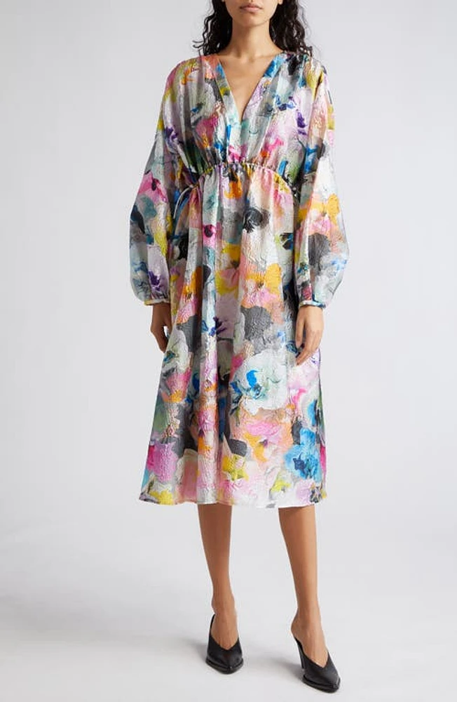 Stine Goya Veroma Floral Long Sleeve Midi Dress Liquified Orchid at Nordstrom,