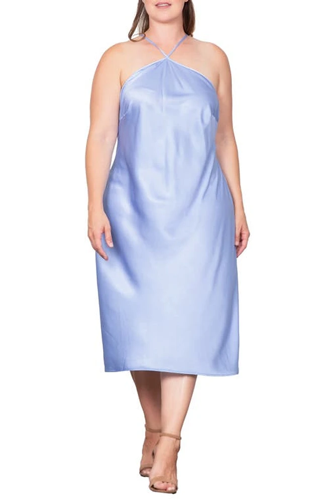 Standards & Practices Satin Midi Dress Glacial Blue at Nordstrom,