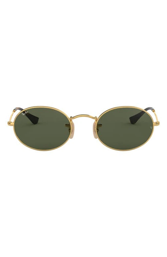 Ray-Ban Oval 51mm Sunglasses in Gold/Green at Nordstrom