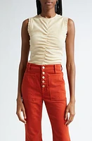 Ulla Johnson Kyla Ruched Sleeveless Cotton Top at Nordstrom,