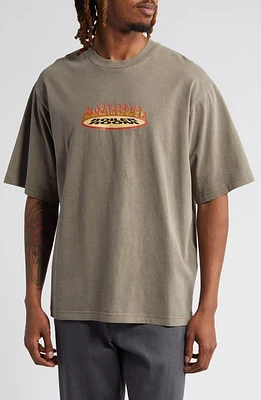 BOILER ROOM Flames Cotton Graphic T-Shirt Coffee at Nordstrom,