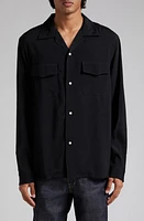 VISVIM Keesey Long Sleeve Camp Shirt Black at Nordstrom,