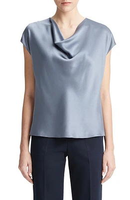 Vince Cowl Neck Silk Blouse Iris Smoke at Nordstrom,