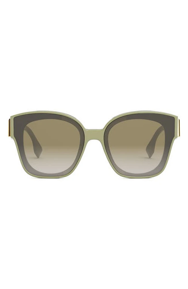 'Fendi First 63mm Square Sunglasses in Light Green/Gradient Green at Nordstrom