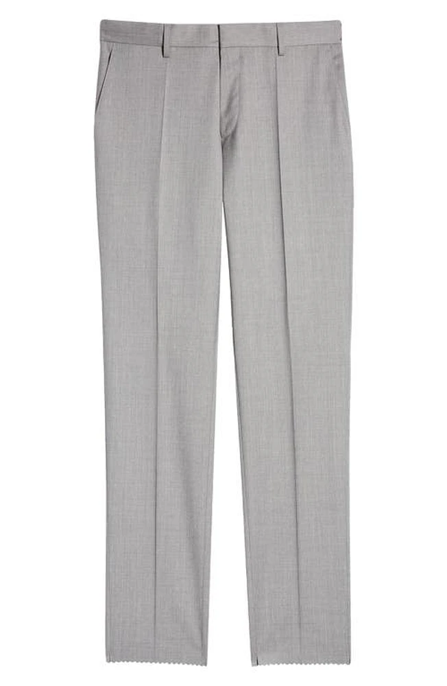 BOSS Genius Virgin Wool Pants in Med Grey at Nordstrom, Size 42 X Unhemmed