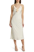 WAYF Bailey Floral Satin Slipdress Cream at Nordstrom,