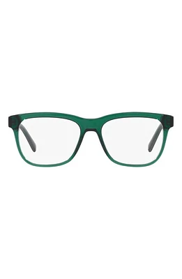 Dolce & Gabbana 49mm Rectangular Glasses in Transparent Green at Nordstrom