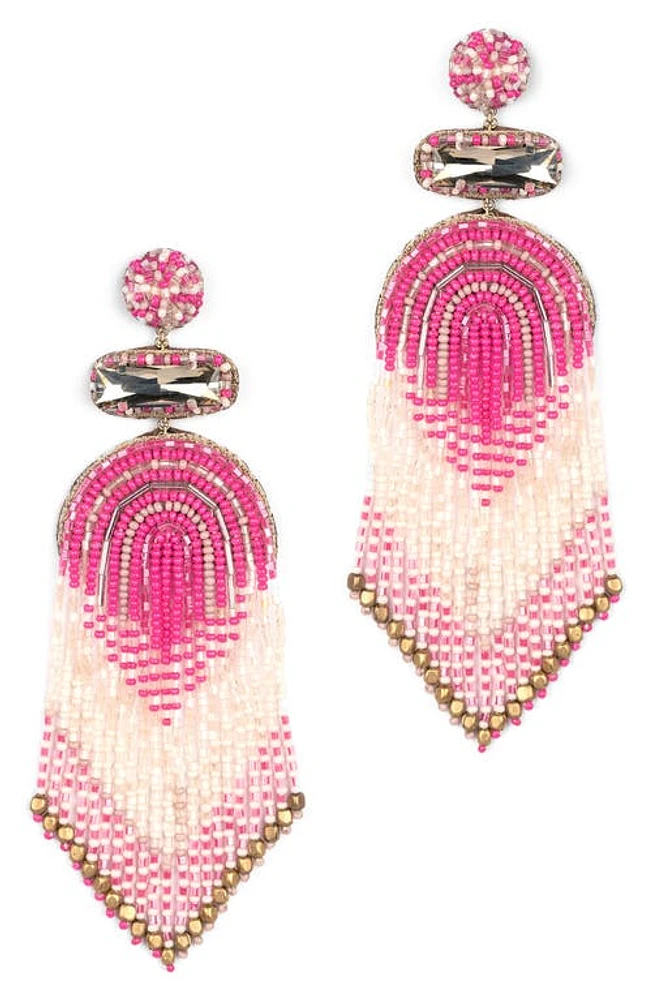 Deepa Gurnani Ishana Bead Chandelier Earrings in Hot Pink at Nordstrom