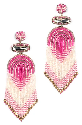 Deepa Gurnani Ishana Bead Chandelier Earrings in Hot Pink at Nordstrom