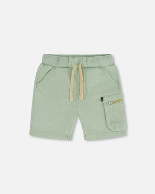 Deux Par Deux Little Boy's French Terry Short With Zipper Pocket Mint at Nordstrom