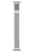 The Posh Tech POSH TECH Skinny Stainless Steel Mesh Apple Watch Replacement Band - 42mm/44mm in Silver at Nordstrom