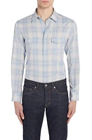 TOM FORD Dégradé Plaid Brushed Cotton Snap-Up Western Shirt Combo at Nordstrom, Eu