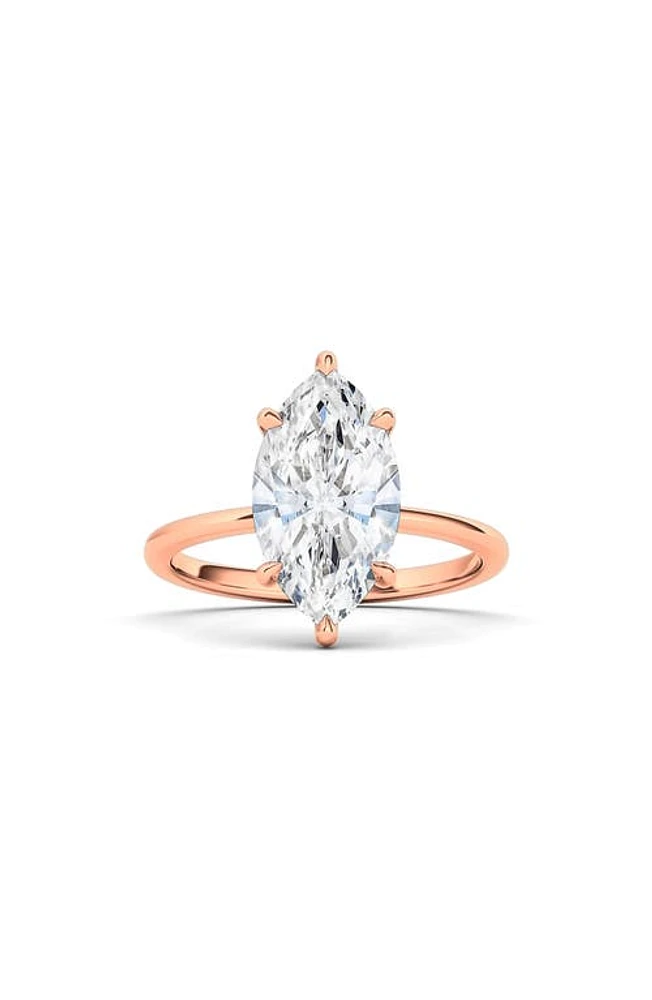 HauteCarat Marquise Cut Lab Created Diamond 18K Gold Ring in 18K Rose Gold at Nordstrom