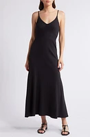 Nation LTD Melanie Rib Midi Dress Jet Black at Nordstrom,