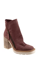 Bueno Elliott Block Heel Bootie Dark Wine Nubuck at Nordstrom,