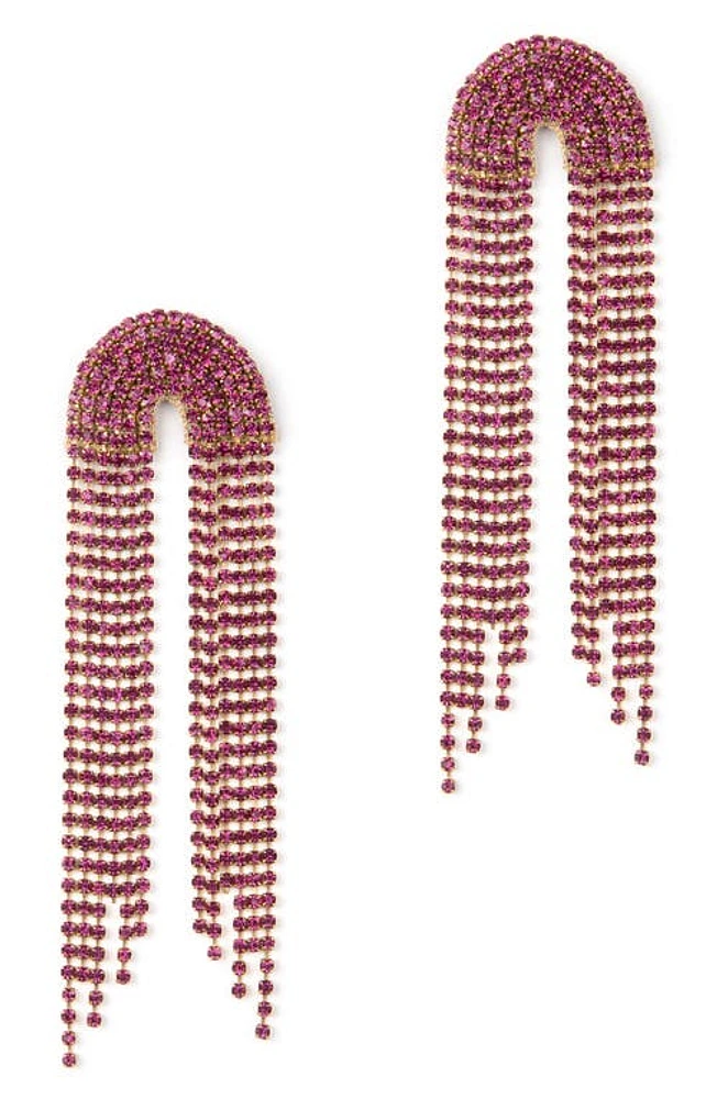 Deepa Gurnani Warren Crystal Drop Earrings in Fuchsia at Nordstrom