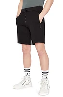 Armani Exchange Milano New York Sweat Shorts Solid Black at Nordstrom,