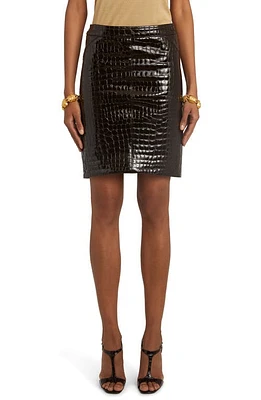 TOM FORD Croc Embossed Goatskin Leather Skirt at Nordstrom, Us