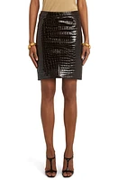 TOM FORD Croc Embossed Goatskin Leather Skirt at Nordstrom, Us