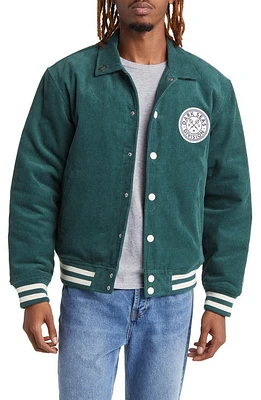 DARK SEAS Cotton Corduroy Varsity Jacket in Green at Nordstrom, Size Xx-Large